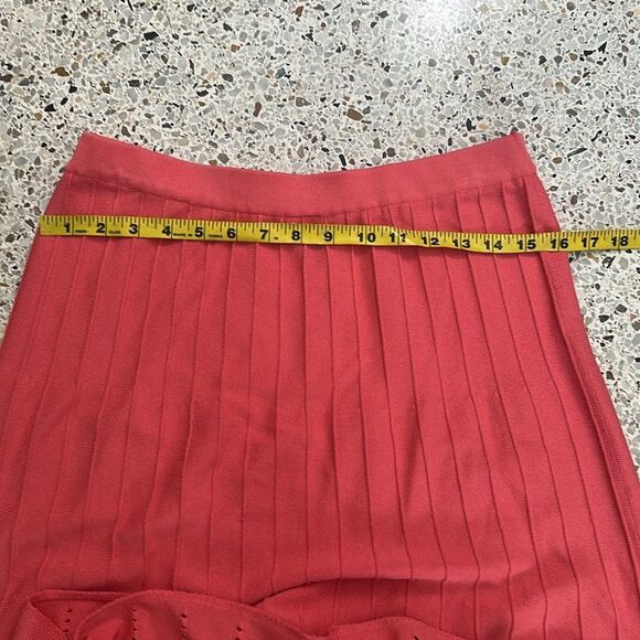 Ming Wang coral orange midi maxi skit elastic waist skirt small s - Picture 6 of 6